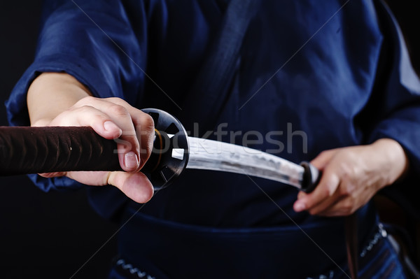 Kendo fighter with sword detail Stock photo © razvanphotos