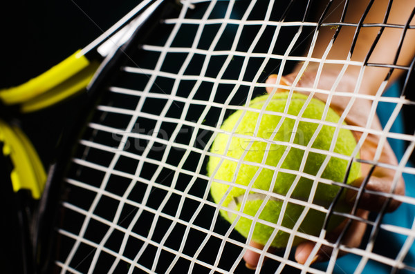 Tennis balle bois sport fond signe Photo stock © razvanphotos