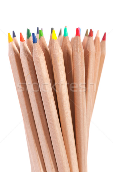 Grup colorat creioane lemn şcoală Imagine de stoc © razvanphotos