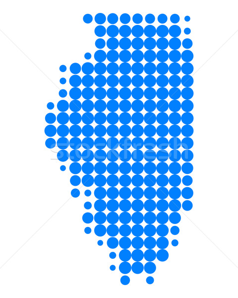 Hartă Illinois albastru model America cerc Imagine de stoc © rbiedermann