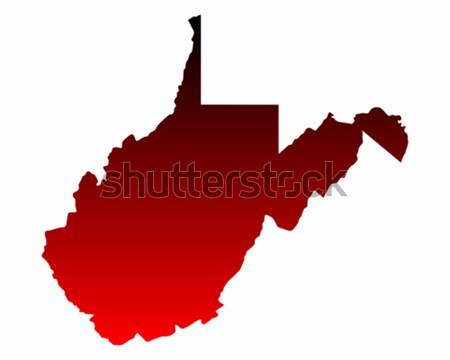 Stock fotó: Térkép · Nyugat-Virginia · utazás · piros · Amerika · USA