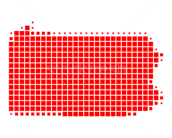 Térkép Pennsylvania piros minta Amerika tér Stock fotó © rbiedermann
