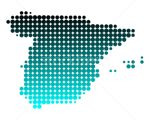 Carte Espagne monde vert Voyage modèle [[stock_photo]] © rbiedermann