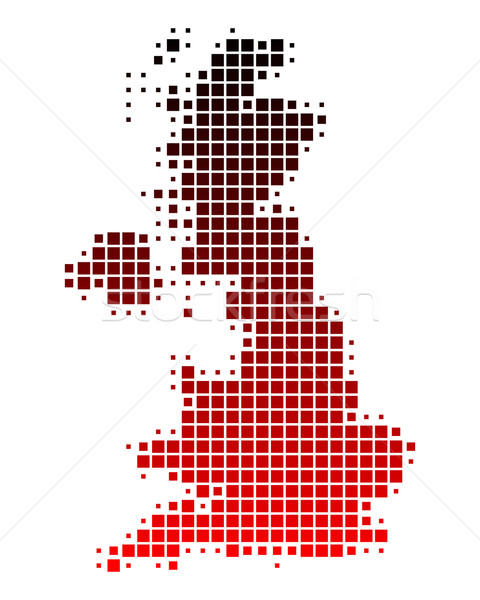 Carte grande-bretagne rouge modèle Angleterre carré [[stock_photo]] © rbiedermann