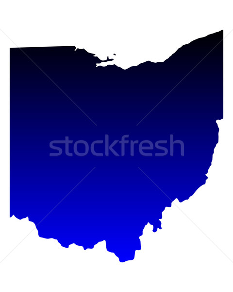 Kaart Ohio Blauw reizen amerika USA Stockfoto © rbiedermann