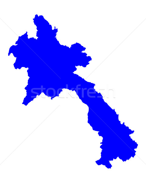 Mapa Laos azul vetor isolado Foto stock © rbiedermann