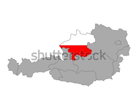 Map of Austria with flag of Upper Austria Stock photo © rbiedermann