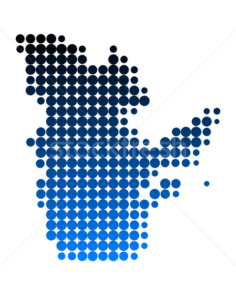 Hartă Quebec albastru model cerc punct Imagine de stoc © rbiedermann