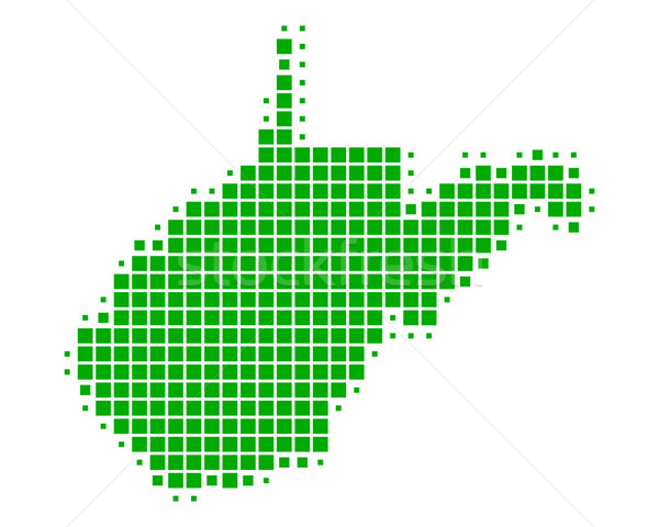 Stock fotó: Térkép · Nyugat-Virginia · zöld · minta · USA · tér