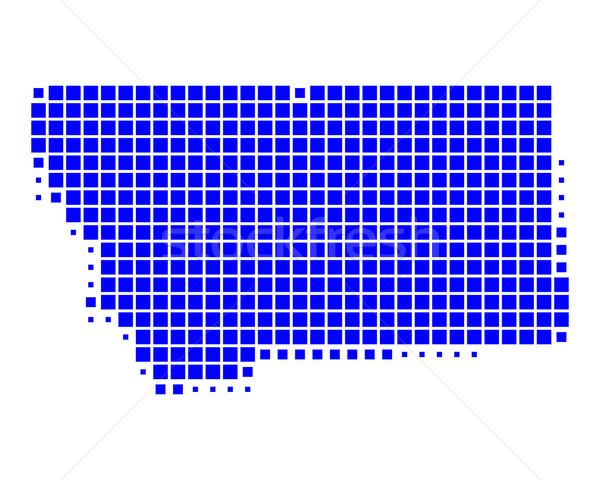 Сток-фото: карта · Монтана · синий · шаблон · Америки · квадратный