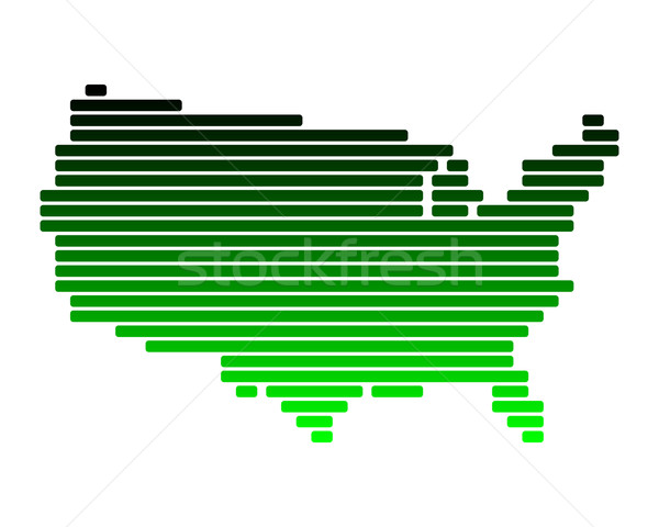 [[stock_photo]]: Carte · USA · vert · ligne · Amérique · lignes