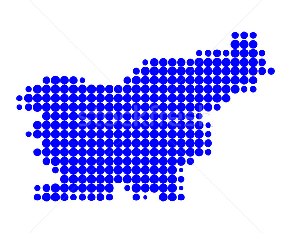 Mapa Eslovenia azul patrón círculo Foto stock © rbiedermann