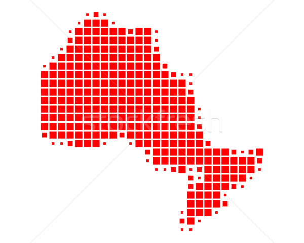карта Онтарио путешествия красный шаблон квадратный Сток-фото © rbiedermann
