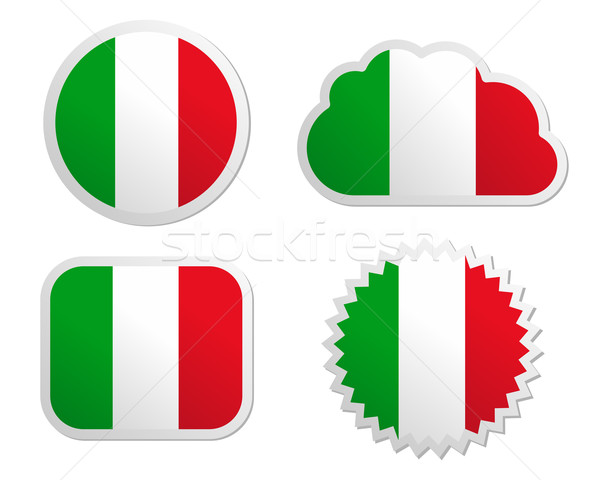 Italia bandiera etichette carta design segno Foto d'archivio © rbiedermann