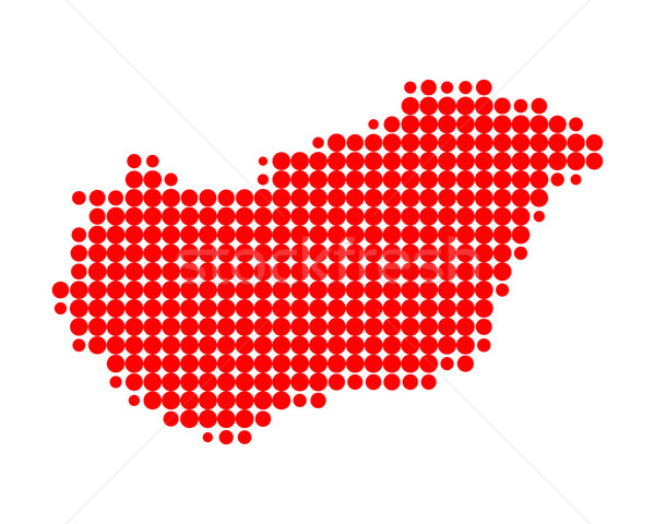 Kaart Hongarije reizen Rood patroon Europa Stockfoto © rbiedermann