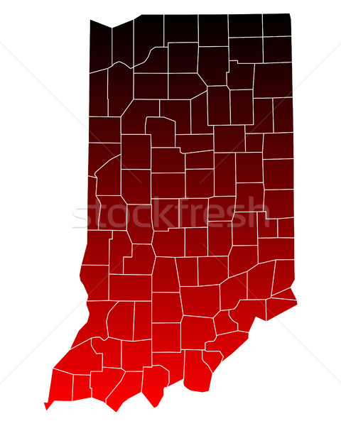 Foto stock: Mapa · Indiana · viajar · vermelho · EUA · isolado