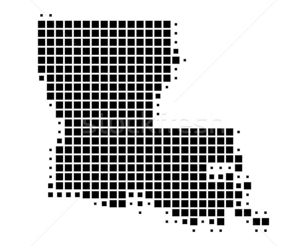Kaart Louisiana zwarte patroon amerika vierkante Stockfoto © rbiedermann