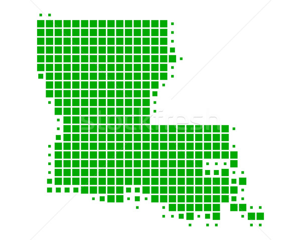 Сток-фото: карта · Луизиана · зеленый · шаблон · Америки · квадратный
