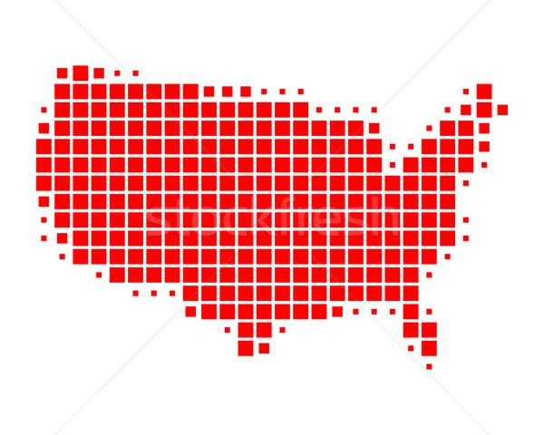Сток-фото: карта · Соединенные · Штаты · Америки · красный · шаблон