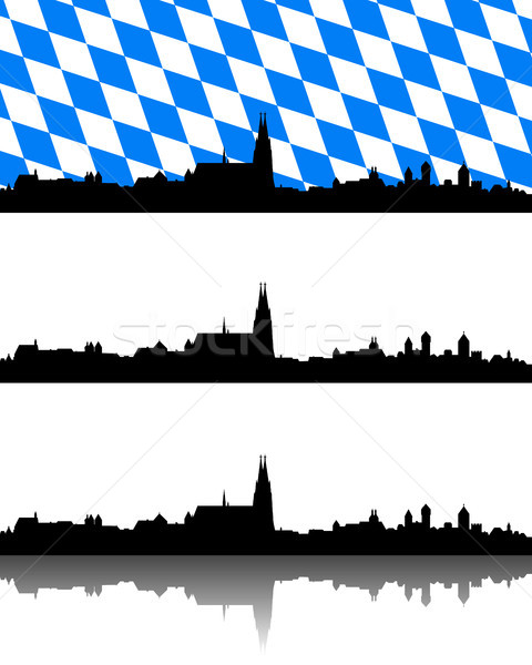 Silhouette of Regensburg, Bavaria Stock photo © rbiedermann