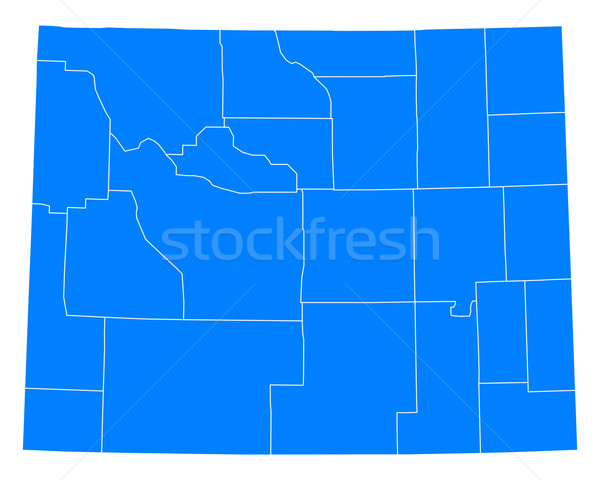 Foto d'archivio: Mappa · Wyoming · blu · viaggio · USA · isolato