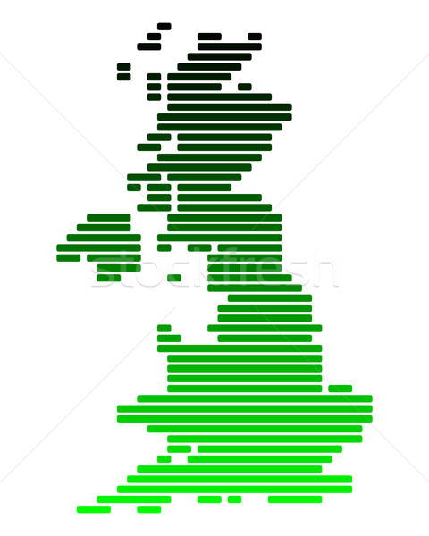 Térkép Nagy-Britannia zöld Anglia vonal vonalak Stock fotó © rbiedermann