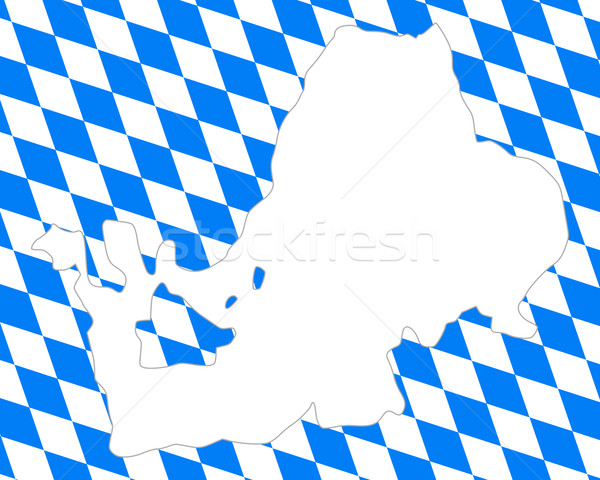 Bavarian flag and map of lake Chiemsee Stock photo © rbiedermann