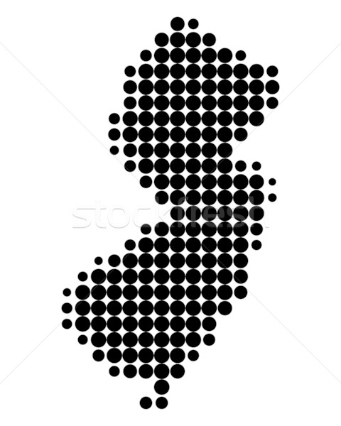 Karte New Jersey schwarz Muster america Kreis Stock foto © rbiedermann