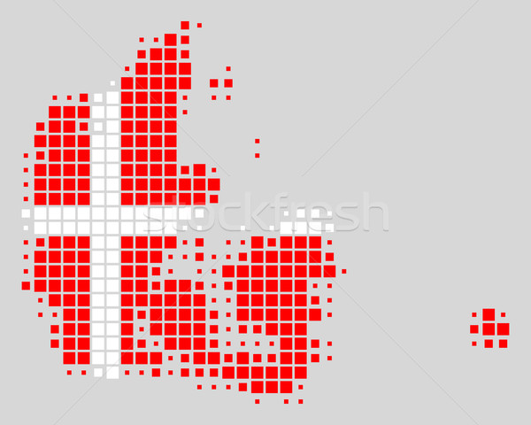 Map and flag of Denmark Stock photo © rbiedermann