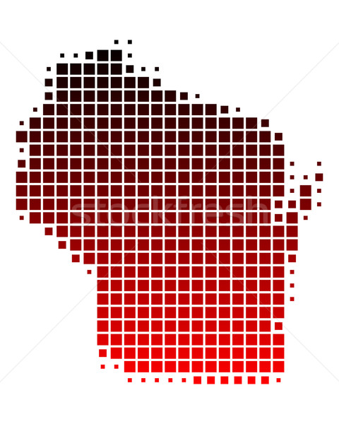 Térkép Wisconsin piros minta USA tér Stock fotó © rbiedermann