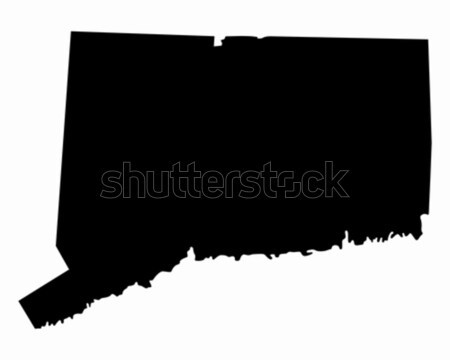 Stok fotoğraf: Harita · Connecticut · seyahat · siyah · Amerika · ABD
