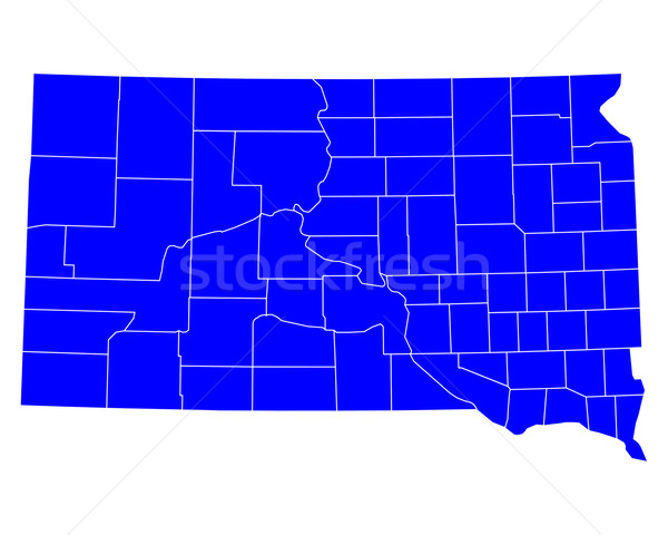 Mapa Dakota del Sur azul EUA vector aislado Foto stock © rbiedermann