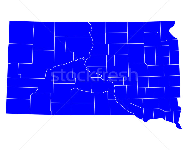 Térkép Dél-Dakota kék USA vektor izolált Stock fotó © rbiedermann