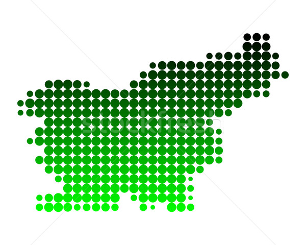 Mapa Eslovenia verde patrón círculo punto Foto stock © rbiedermann