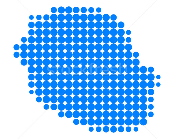 Kaart la reünie Blauw patroon Stockfoto © rbiedermann