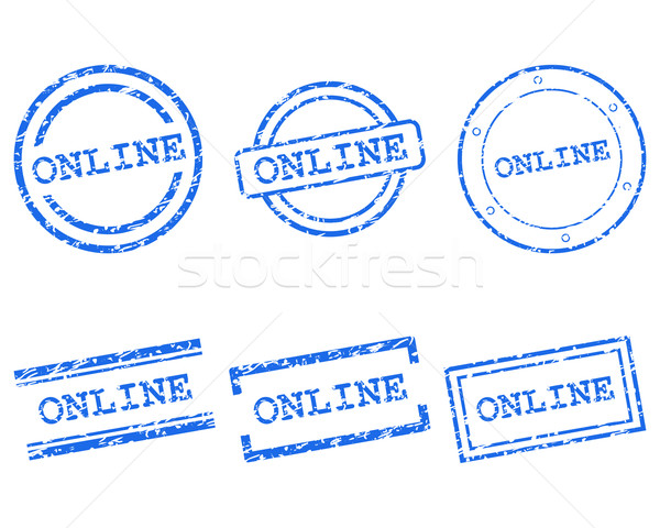 Online francobolli dettagliato accurata illustrazione lettera Foto d'archivio © rbiedermann