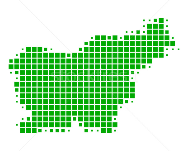 Mapa Eslovenia fondo cuadrados punto Foto stock © rbiedermann