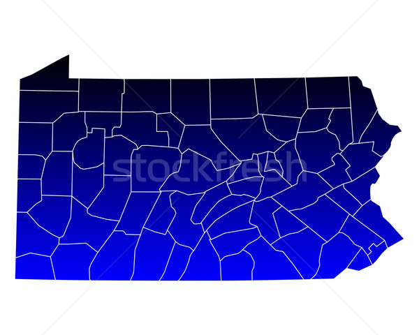 地圖 賓夕法尼亞州 藍色 旅行 美國 孤立 商業照片 © rbiedermann