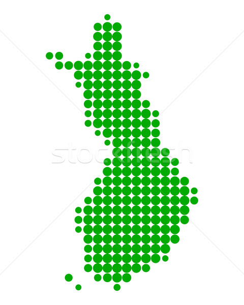 Mapa Finlandia verde patrón círculo punto Foto stock © rbiedermann