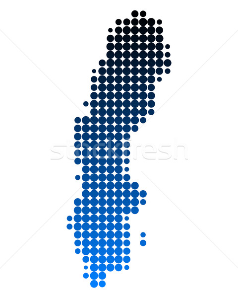 Harita İsveç mavi model daire nokta Stok fotoğraf © rbiedermann