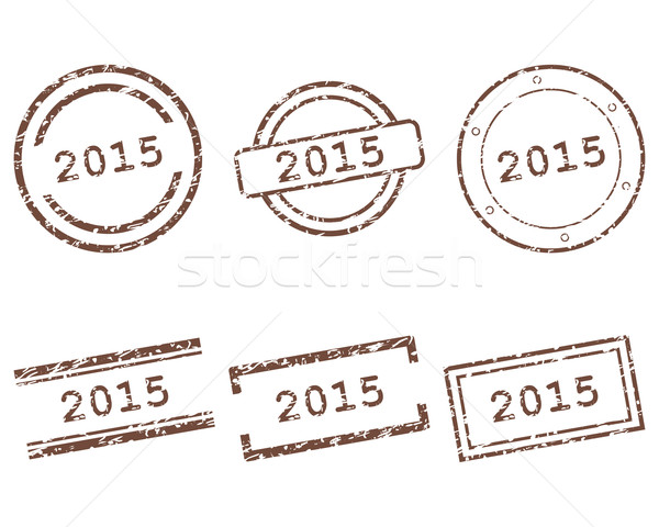 2015 postzegels ontwerp stempel grafische tag Stockfoto © rbiedermann