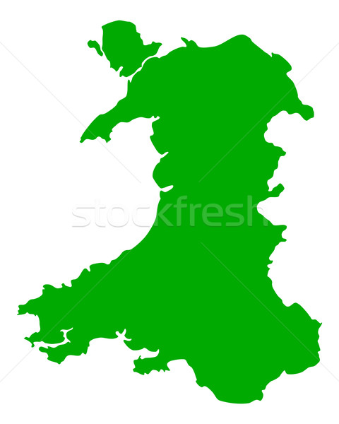 Carte pays de galles vert vecteur isolé illustration [[stock_photo]] © rbiedermann