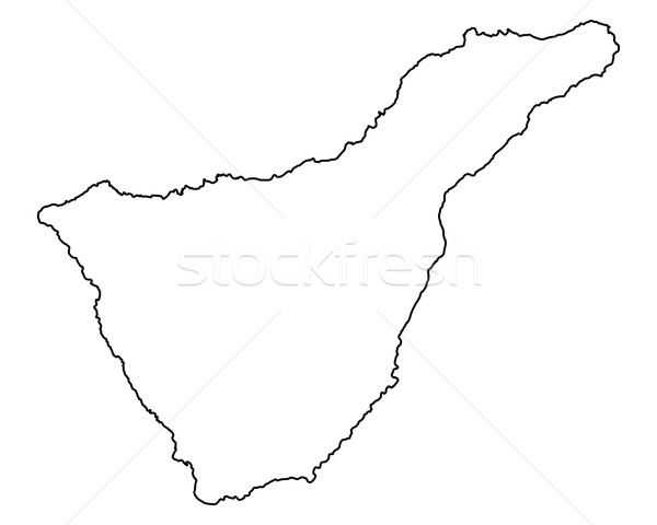 Foto stock: Mapa · tenerife · Espanha · isolado · ilustração · cinza