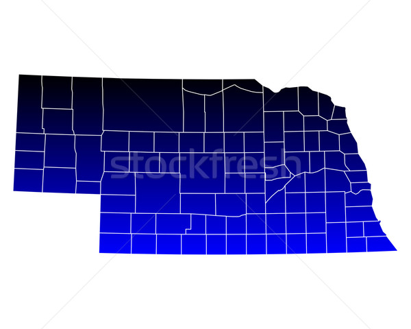 Mappa Nebraska blu viaggio USA isolato Foto d'archivio © rbiedermann
