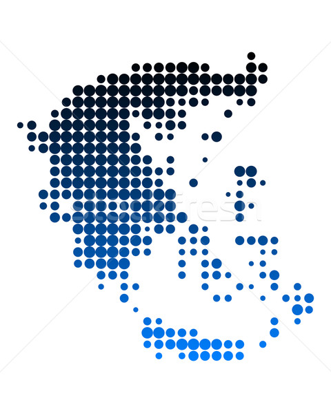 地圖 希臘 藍色 模式 圓 點 商業照片 © rbiedermann