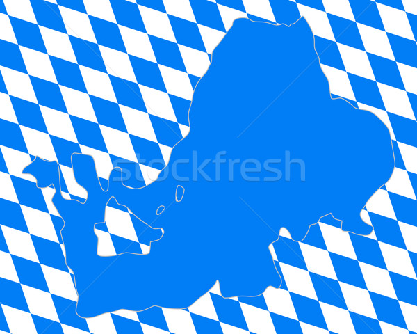 Bavarian flag and map of lake Chiemsee Stock photo © rbiedermann