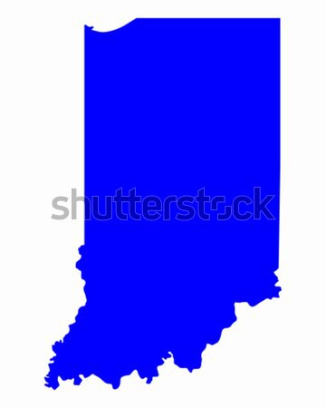 Mapa Indiana azul viajar américa EUA Foto stock © rbiedermann