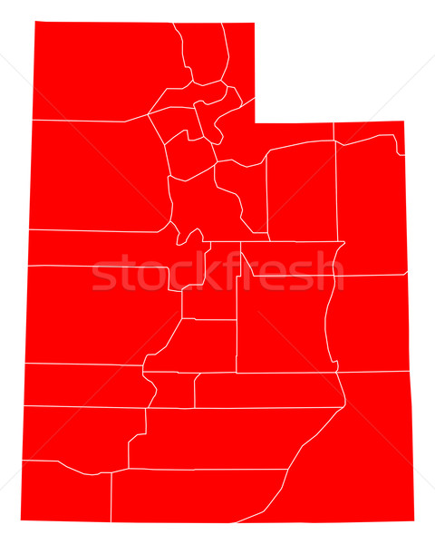 Stock fotó: Térkép · Utah · piros · USA · vektor · izolált