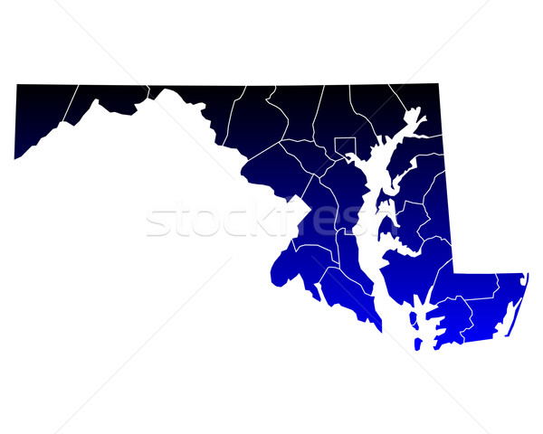 Karte Maryland blau Reise USA isoliert Stock foto © rbiedermann