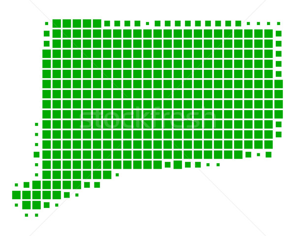 Hartă Connecticut verde model SUA pătrat Imagine de stoc © rbiedermann